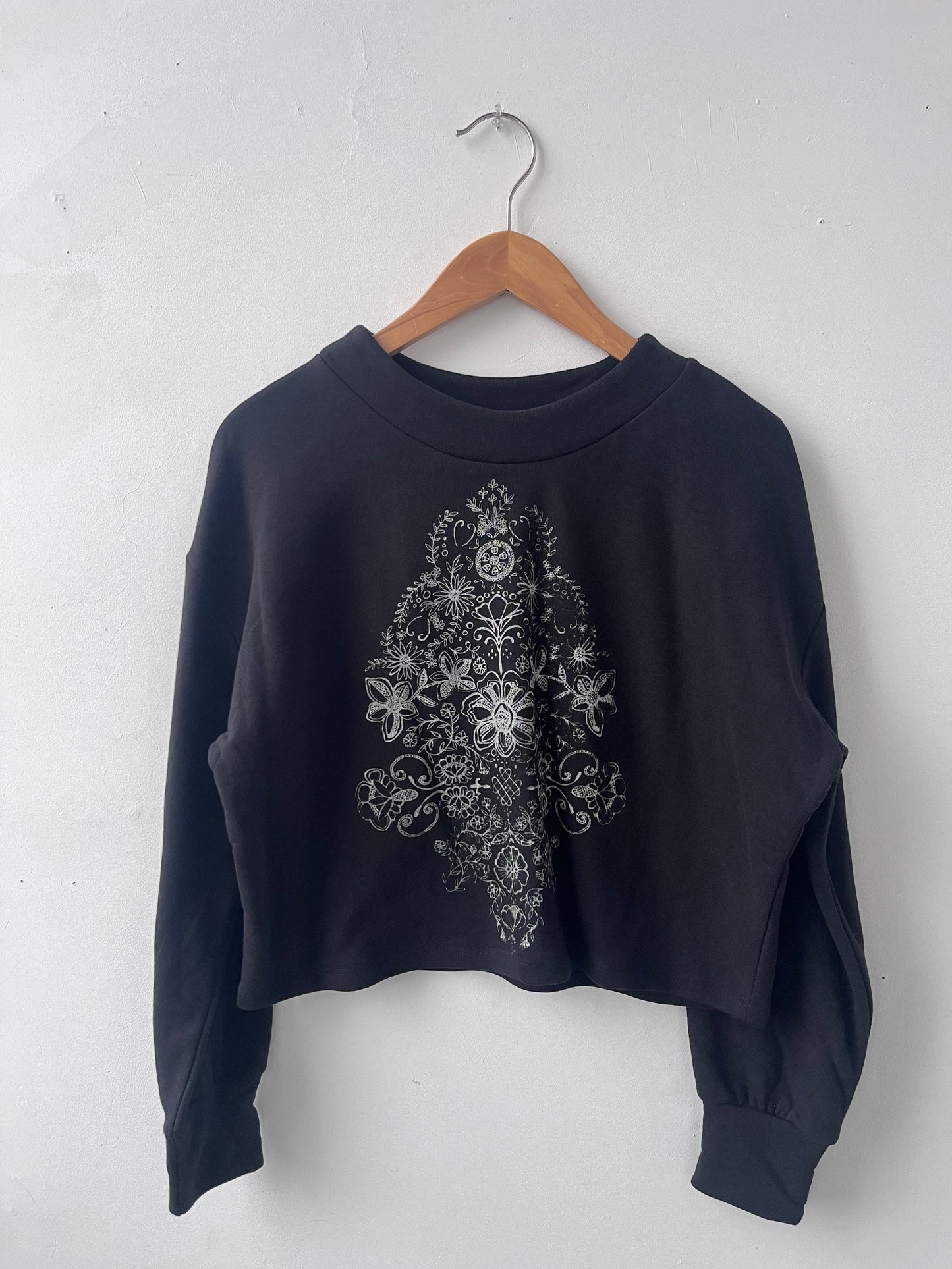 Chandail molletonné sérigraphié Hannay noir S DEFECT