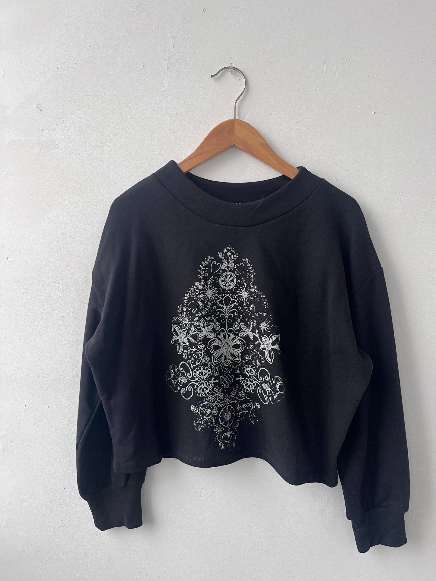 Chandail molletonné sérigraphié Hannay noir M DEFECT