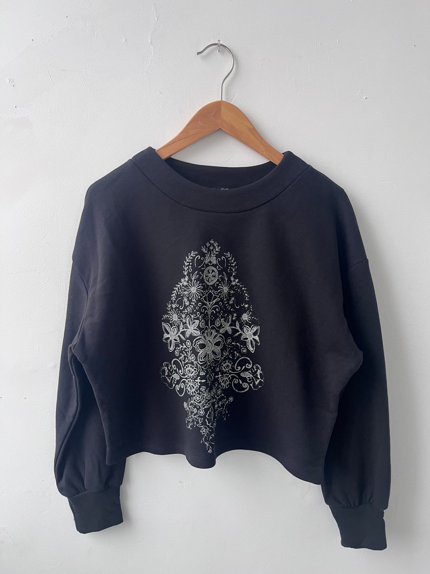 Chandail molletonné sérigraphié Hannay noir M DEFECT