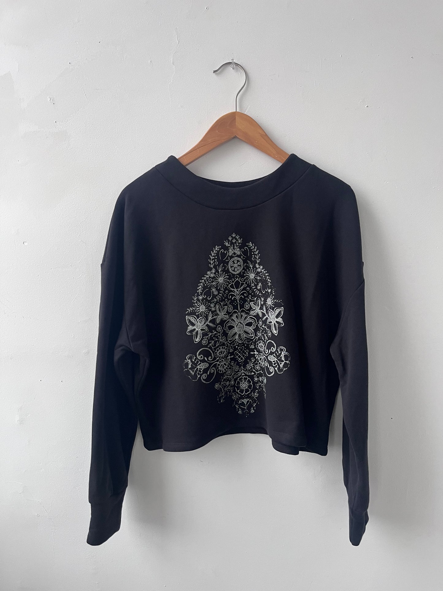 Chandail molletonné sérigraphié Hannay noir L DEFECT