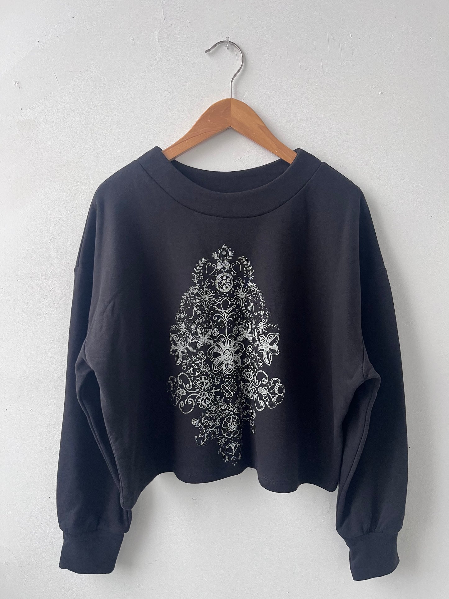 Chandail molletonné sérigraphié Hannay noir L DEFECT