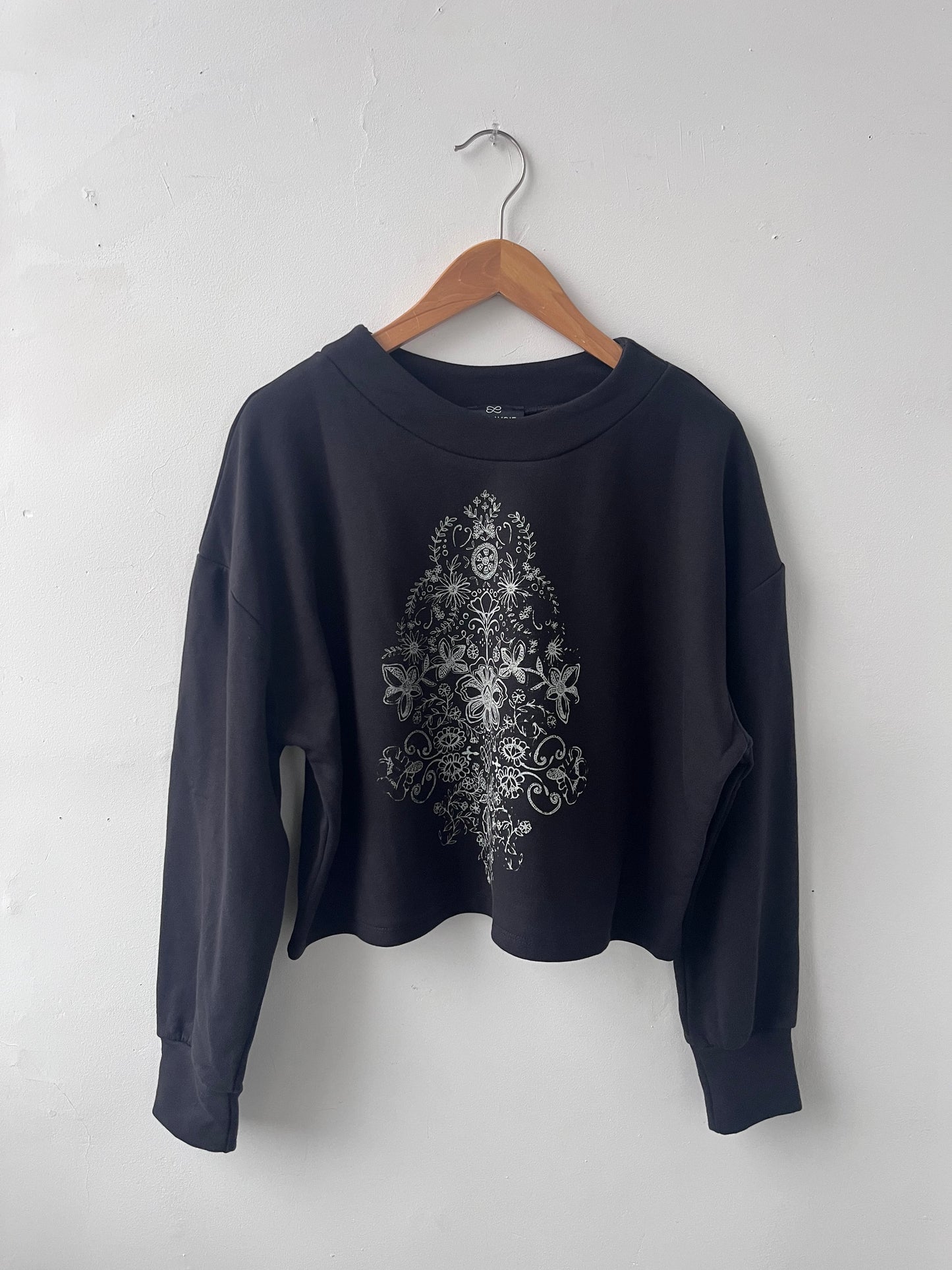 Chandail molletonné sérigraphié Hannay noir L DEFECT