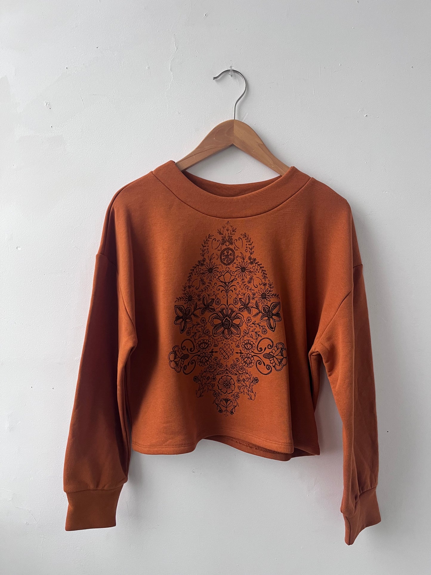 Chandail molletonné sérigraphié Hannay orange brûlé M DEFECT