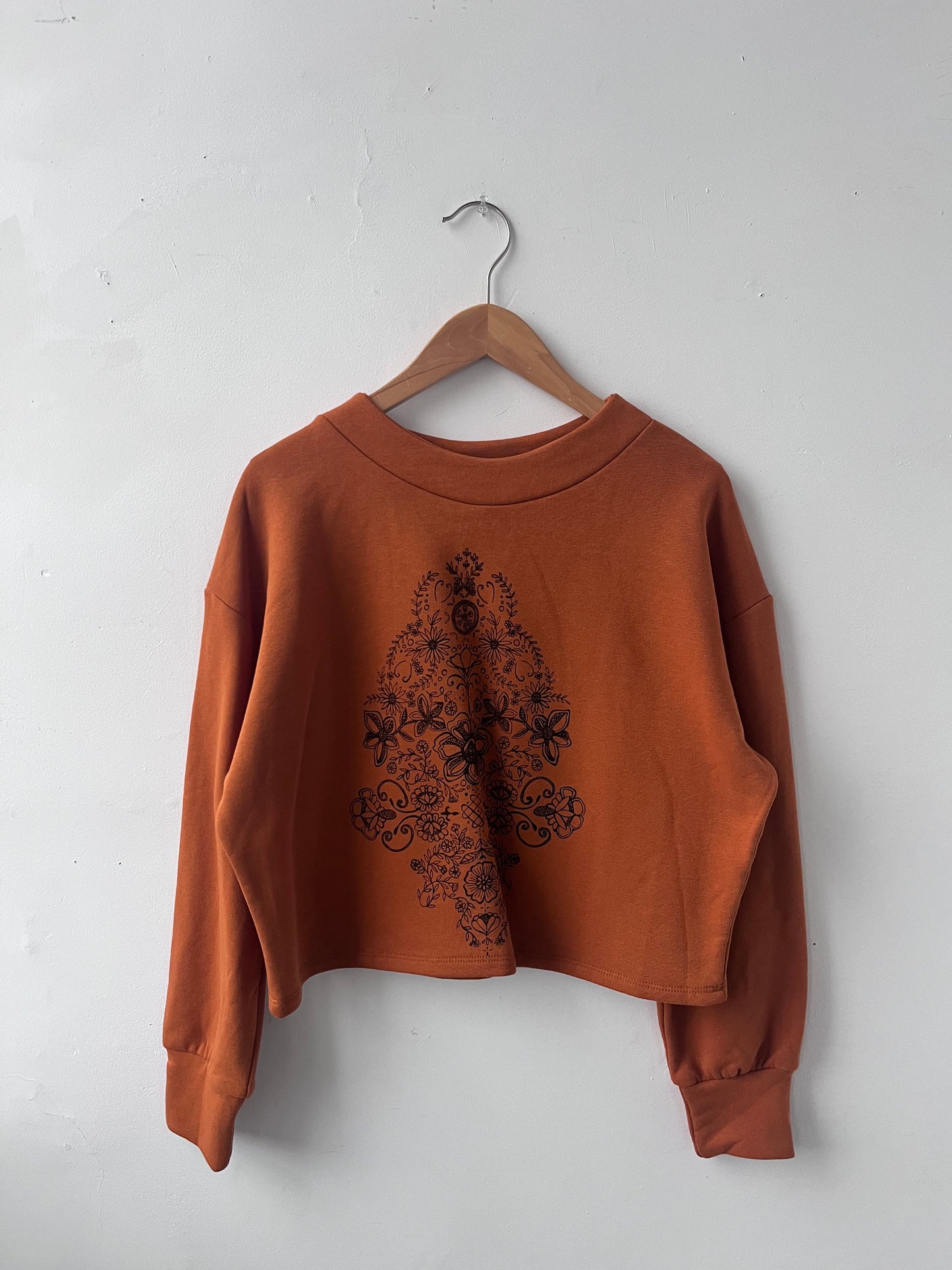 Chandail molletonné sérigraphié Hannay orange brûlé M DEFECT