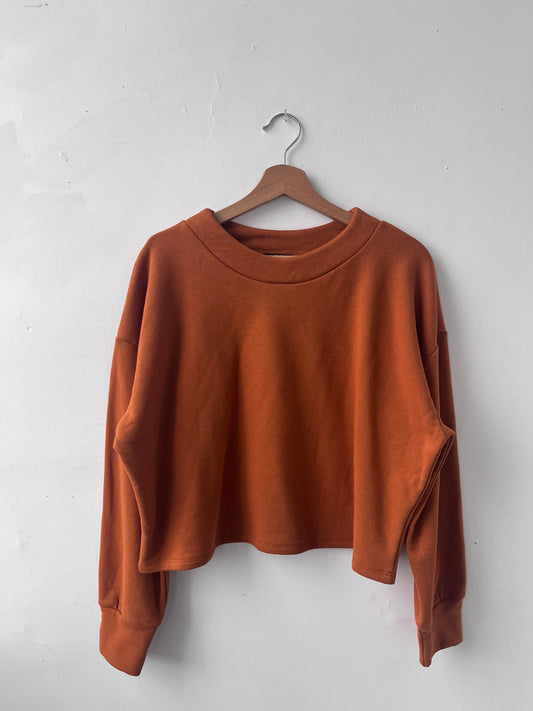 Chandail molletonné orange brûlé L DEFECT