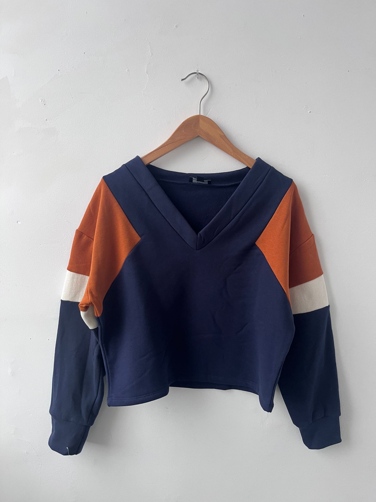 Chandail molletonné Sinclair bleu marine S DEFECT