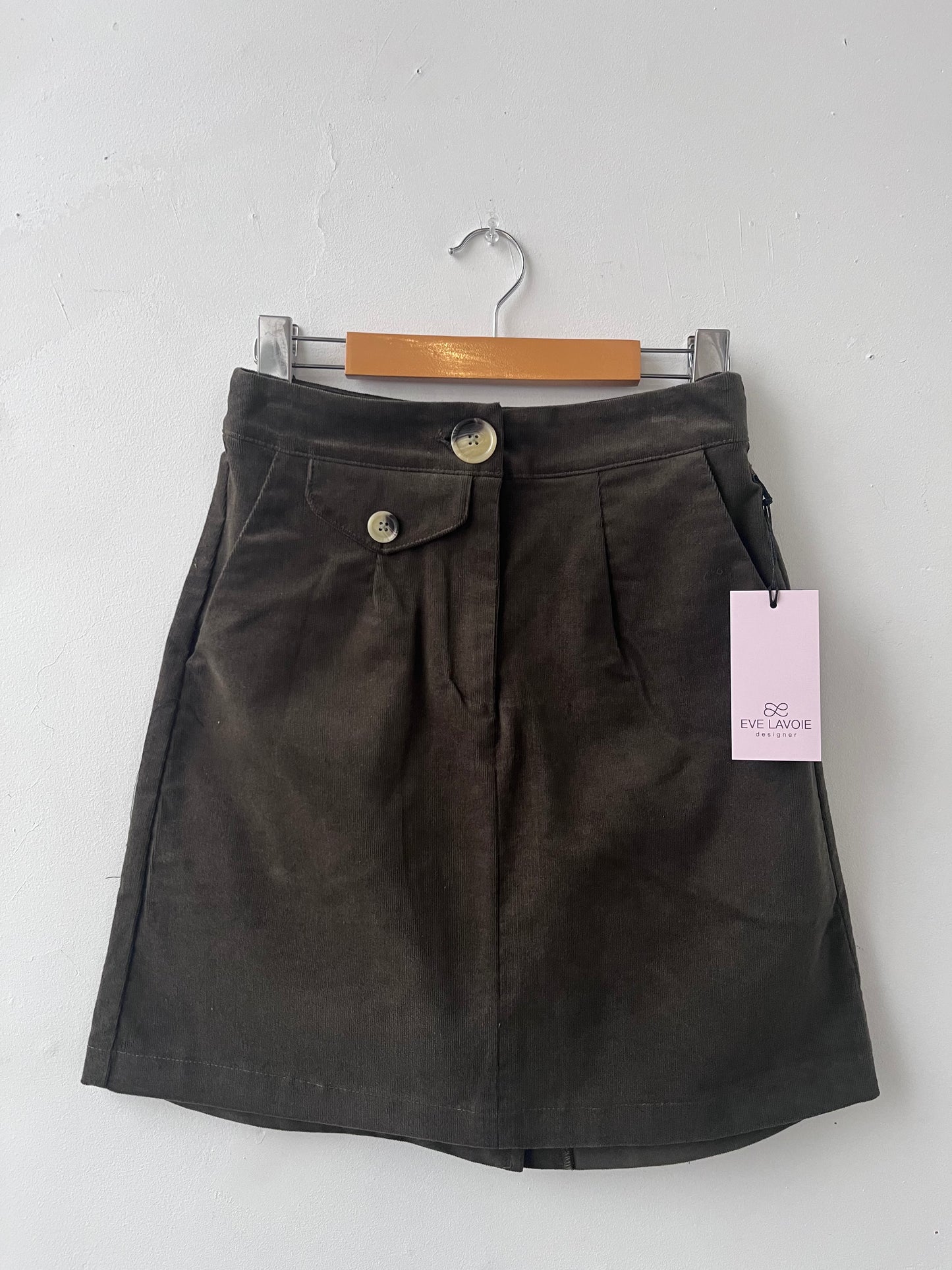 Mini jupe Leslie olive XS ÉCHANTILLON