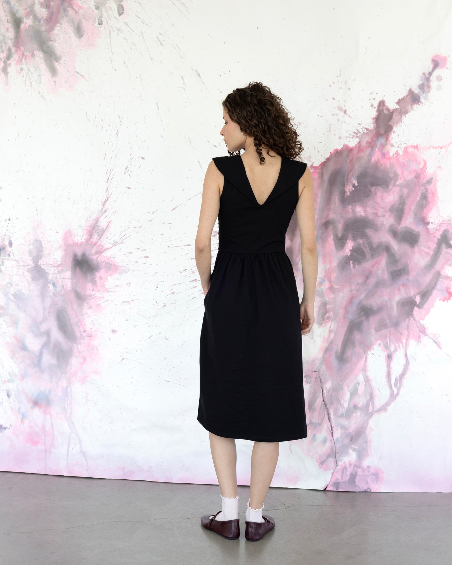 Robe soleil réversible Marguerite noire