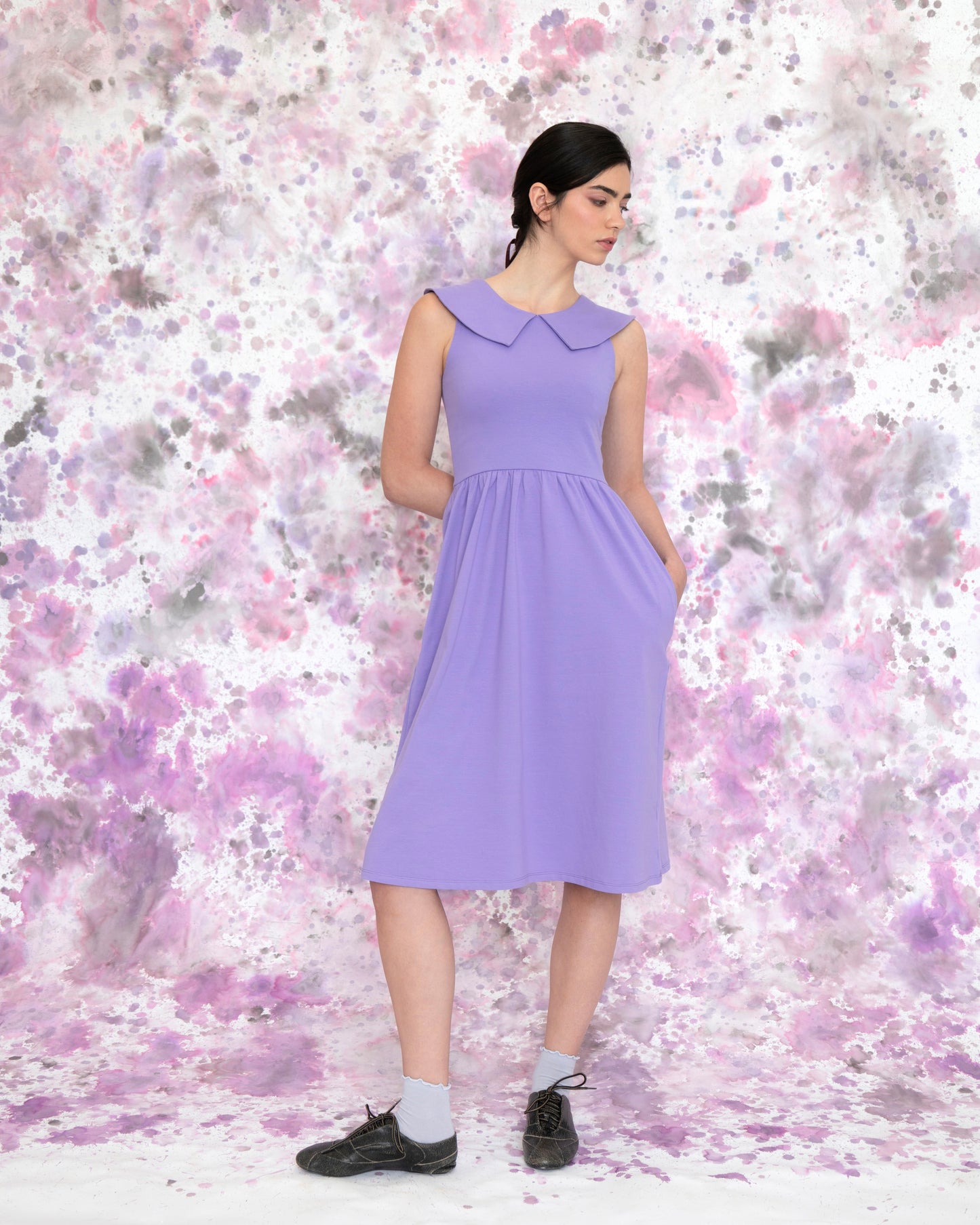 Robe soleil réversible Marguerite lavande