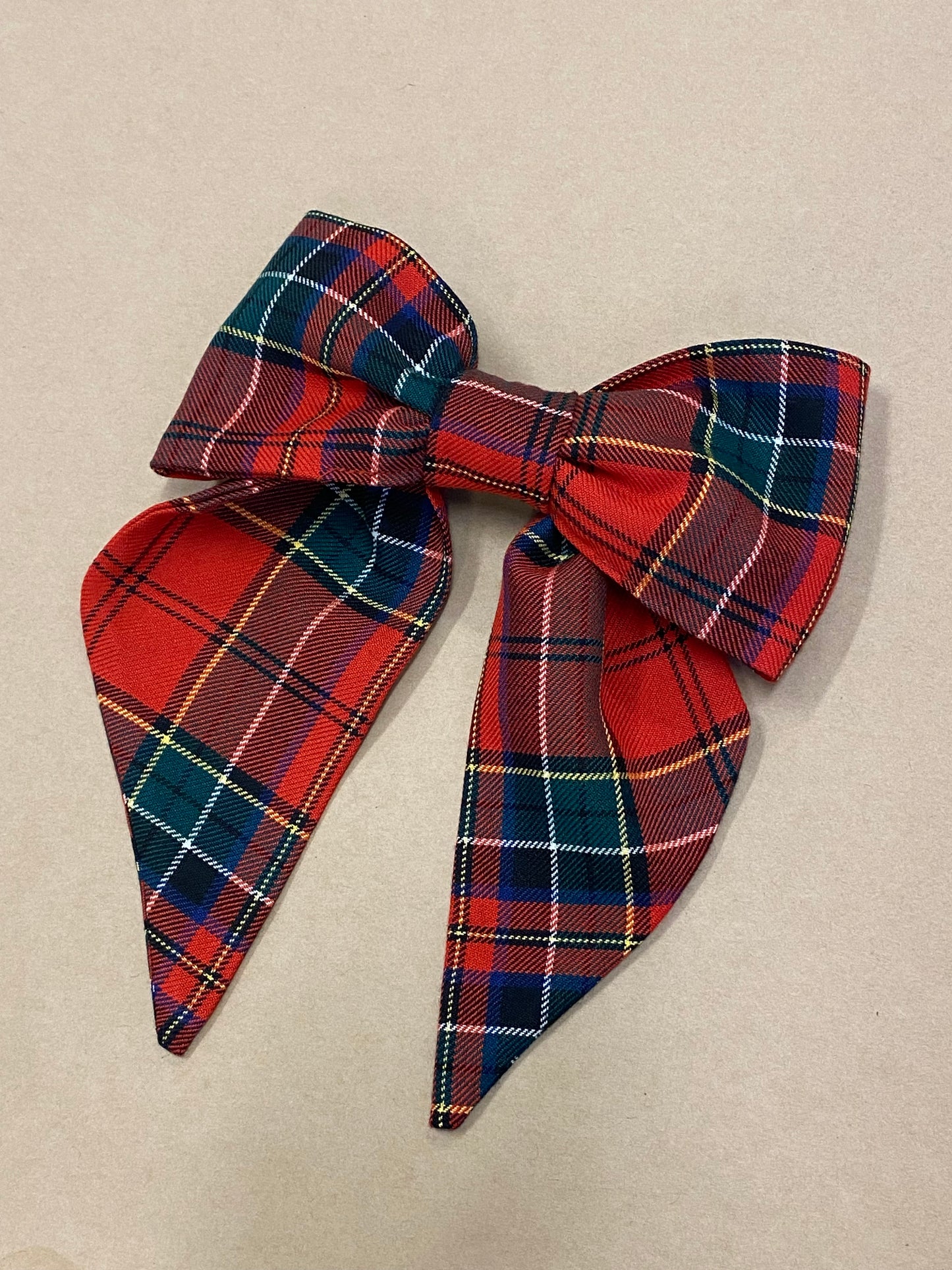 Boucle en tartan rouge / Barrette à cheveux