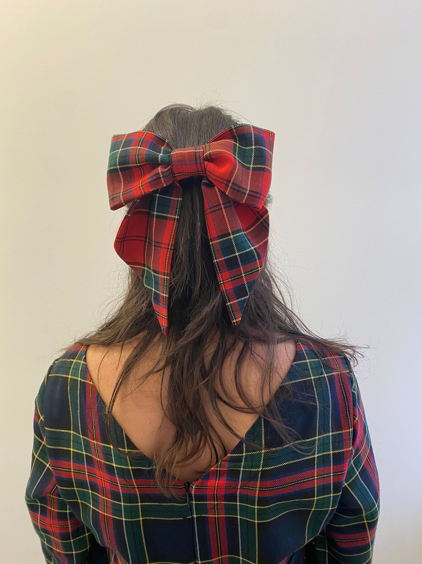 Boucle en tartan rouge / Barrette à cheveux