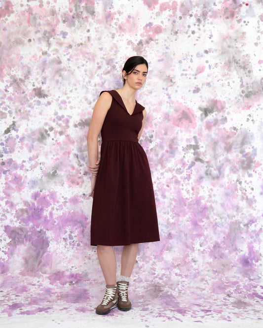 Robe soleil réversible Marguerite bourgogne