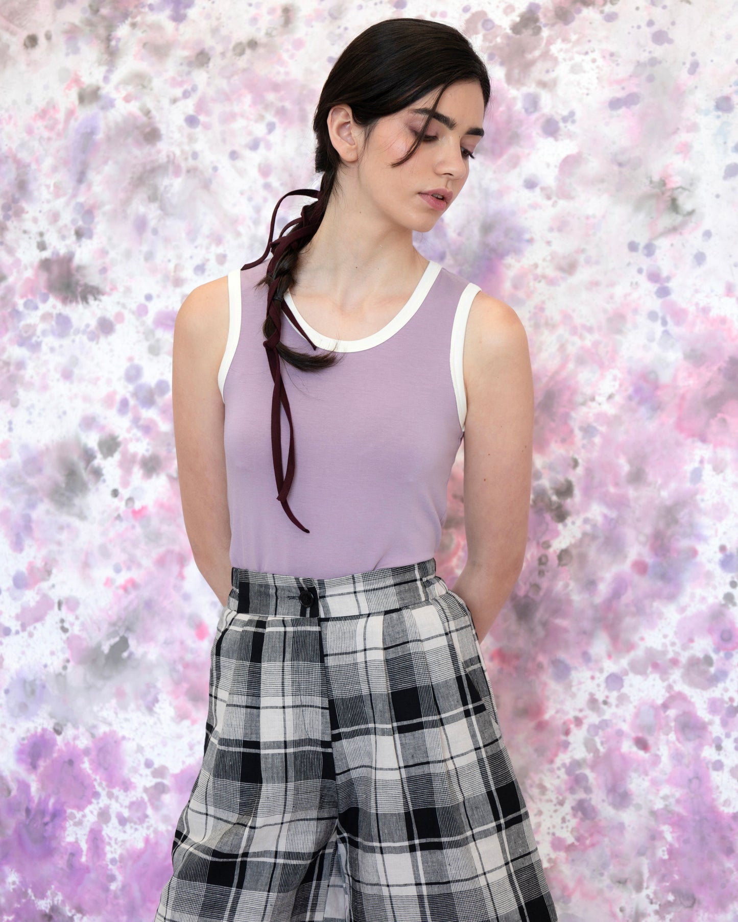 Camisole Pissenlit Lilas\Blanc