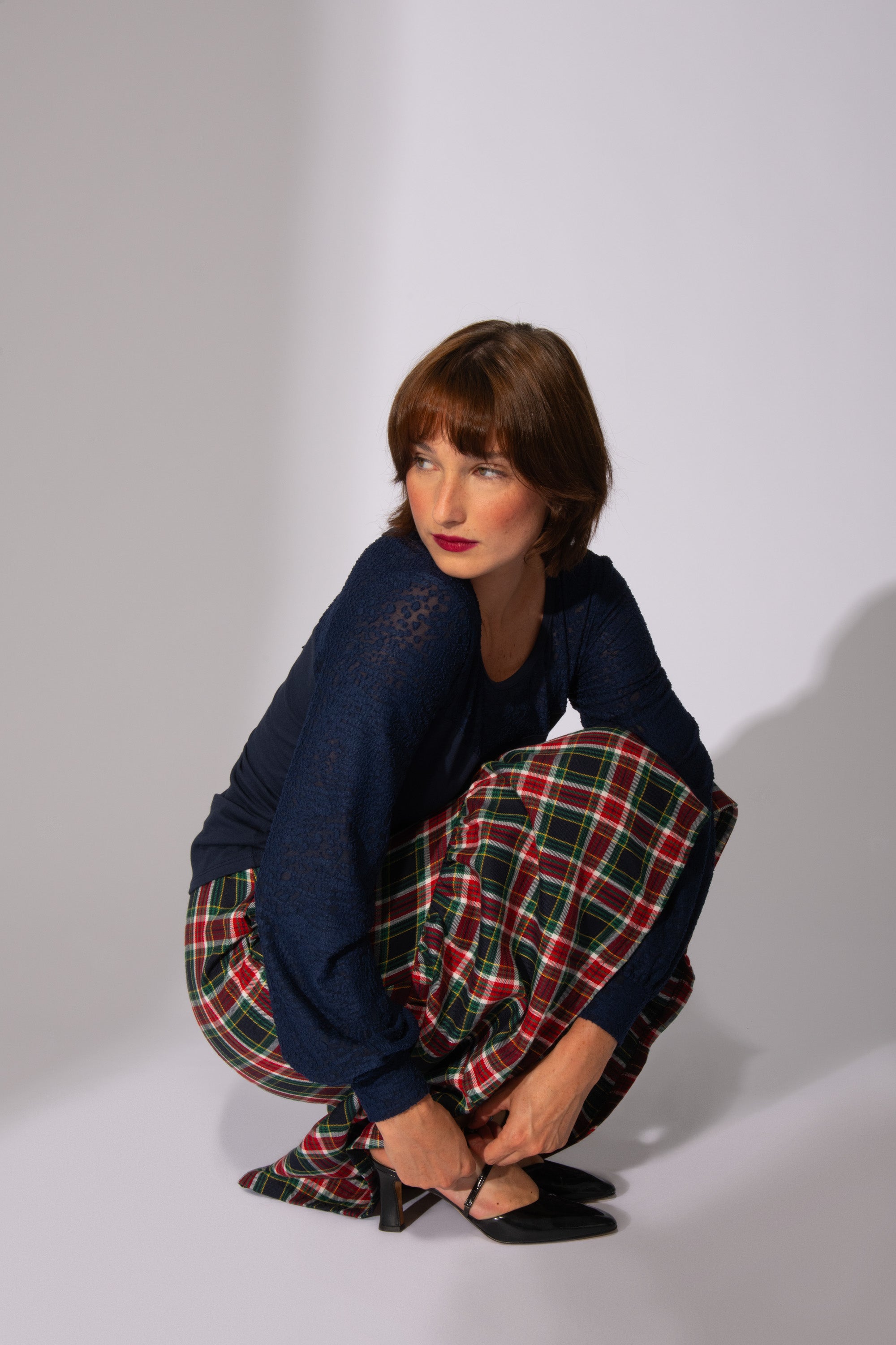 Jupe longue tartan Float On Eve Lavoie Designer