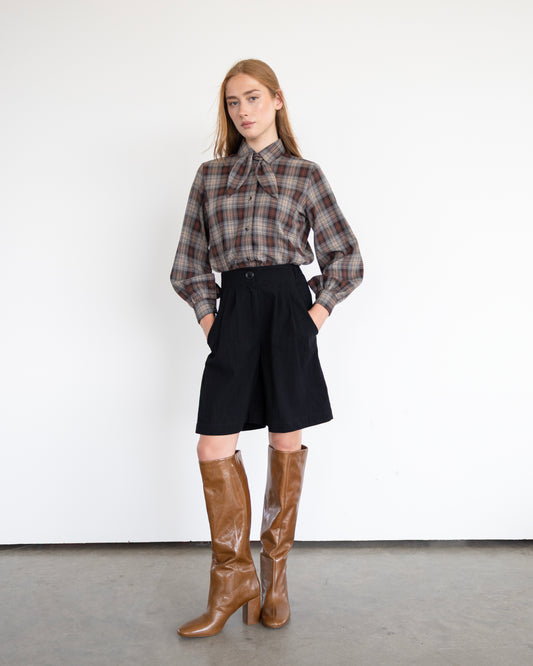 Watson black cotton loose shorts