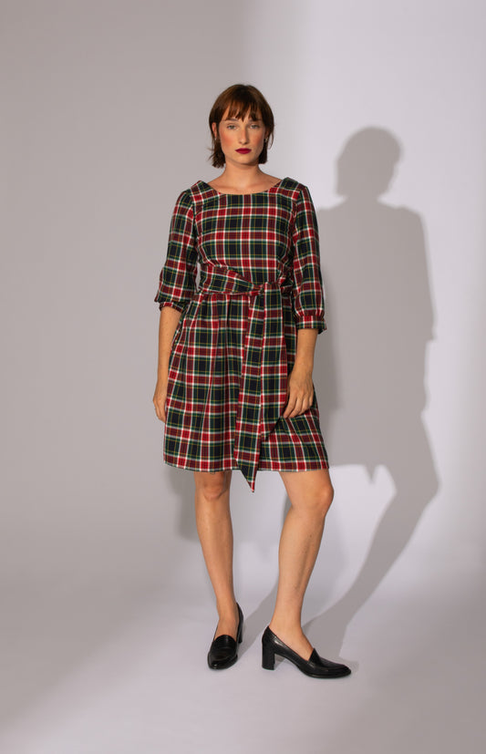 Robe tissée tartan carreaux vert blanc rouge Do You Realize
