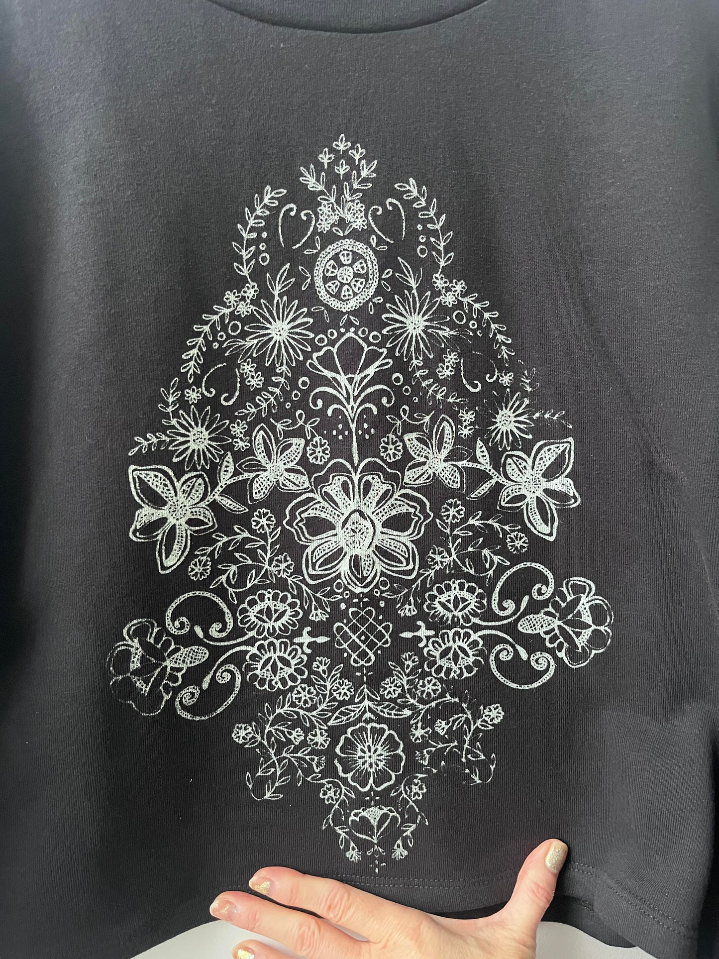 Chandail molletonné sérigraphié hannay noir L DEFECT